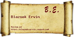 Blazsek Ervin névjegykártya