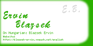 ervin blazsek business card